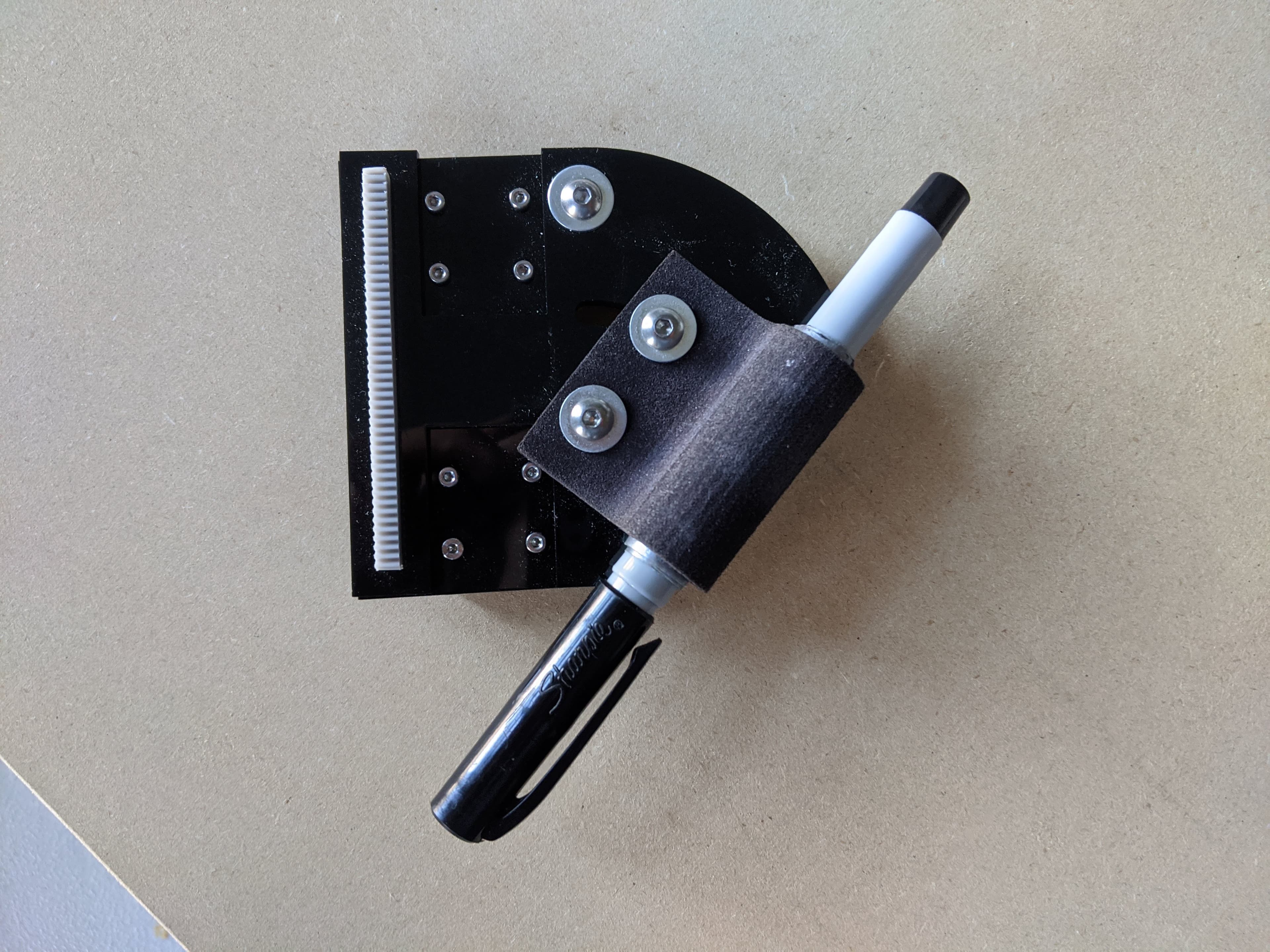 Custom pen holder photo showing angled orientation