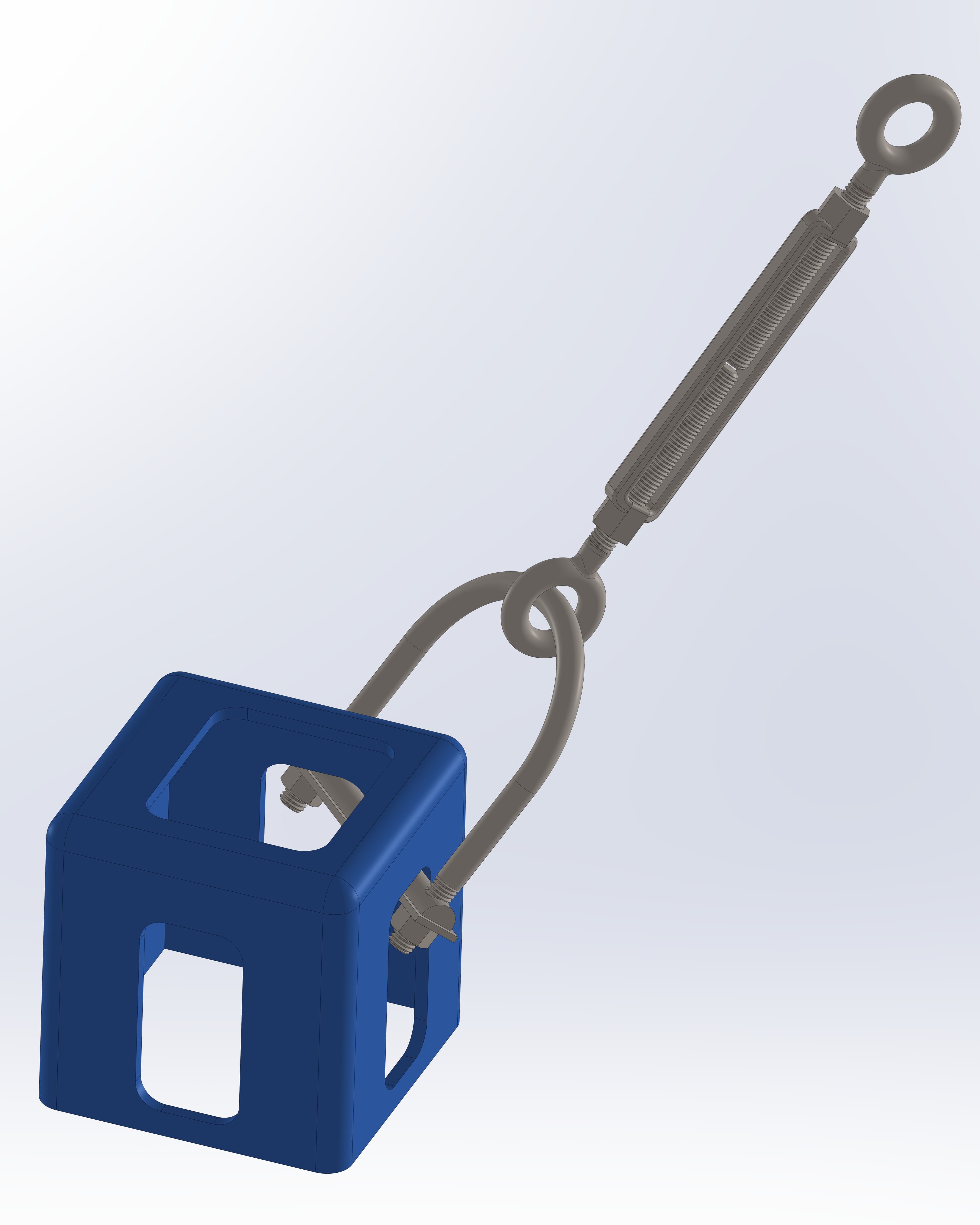 Container anchor design concept interfacing corner castings to turnbuckles