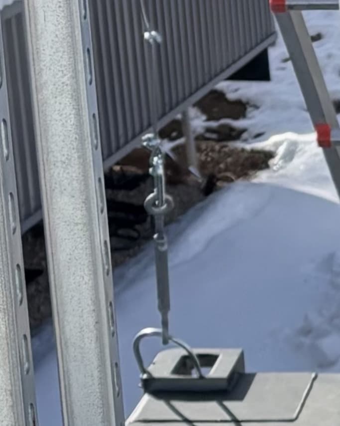 Installed container anchor in the field