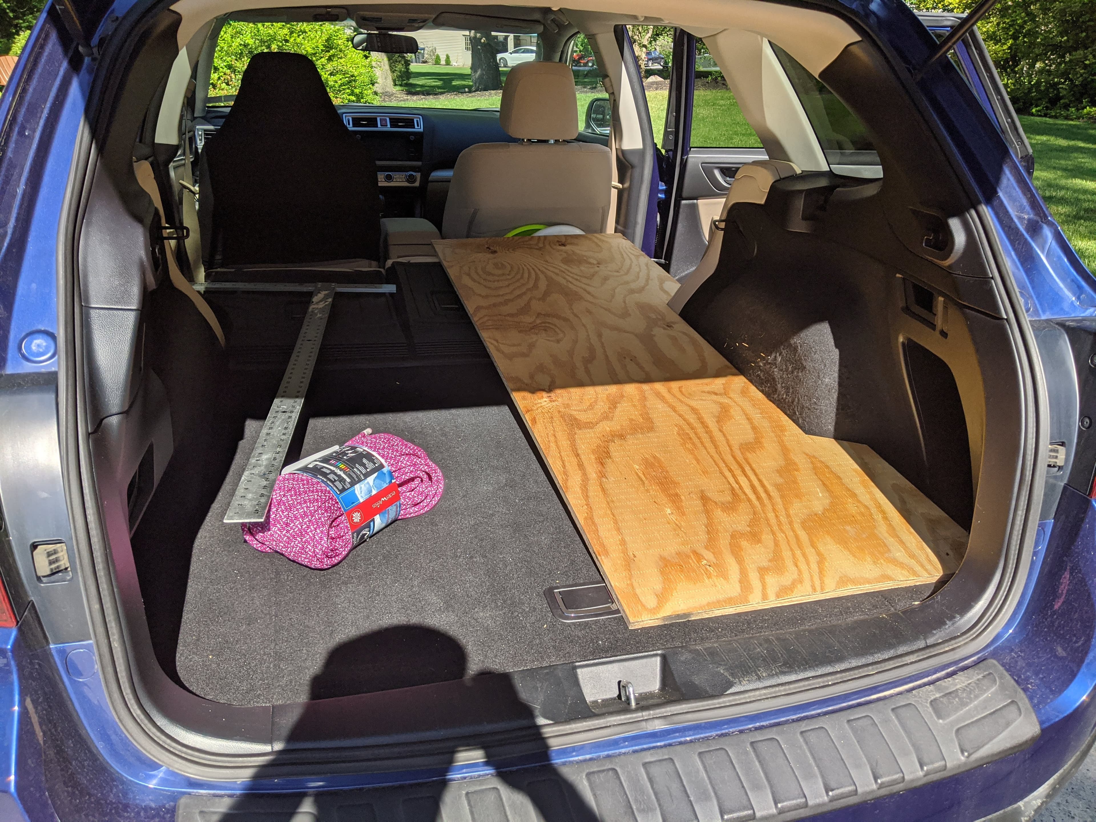 Test-fitting base panels inside the Outback