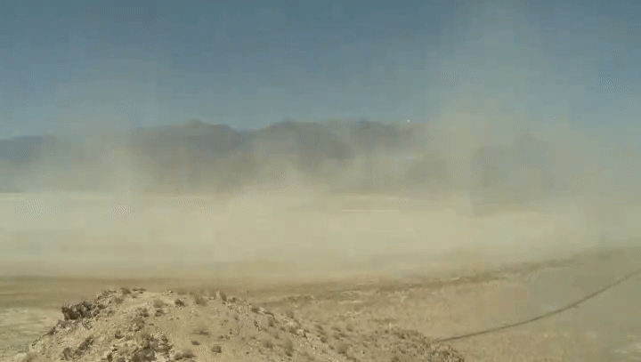 Dust being blown from exposed playa